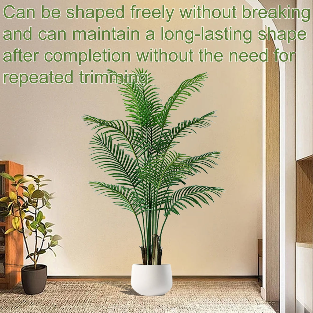Artificial Plants Fake Palm Tree 4ft Fake Tree Tropical Palm Leaves Faux Palm Plants for Home Decor Office Living Room Porch Patio Perfect Housewarming Gift