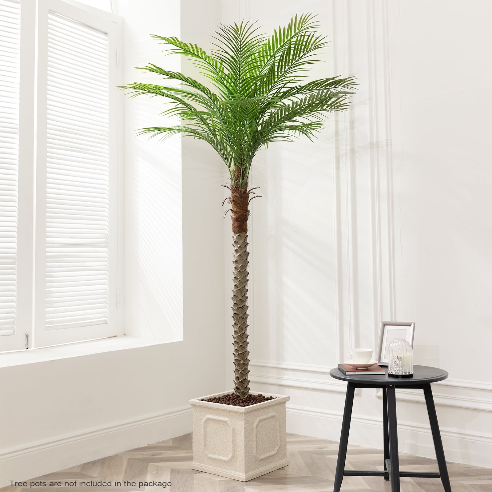 OLIVIVI Faux Palm Tree 7FT Tall Artificial Silk Plant for Home Office Decor Indoor Outdoor Fake Lifelike Potted Tree with Wood Branches 1 pack