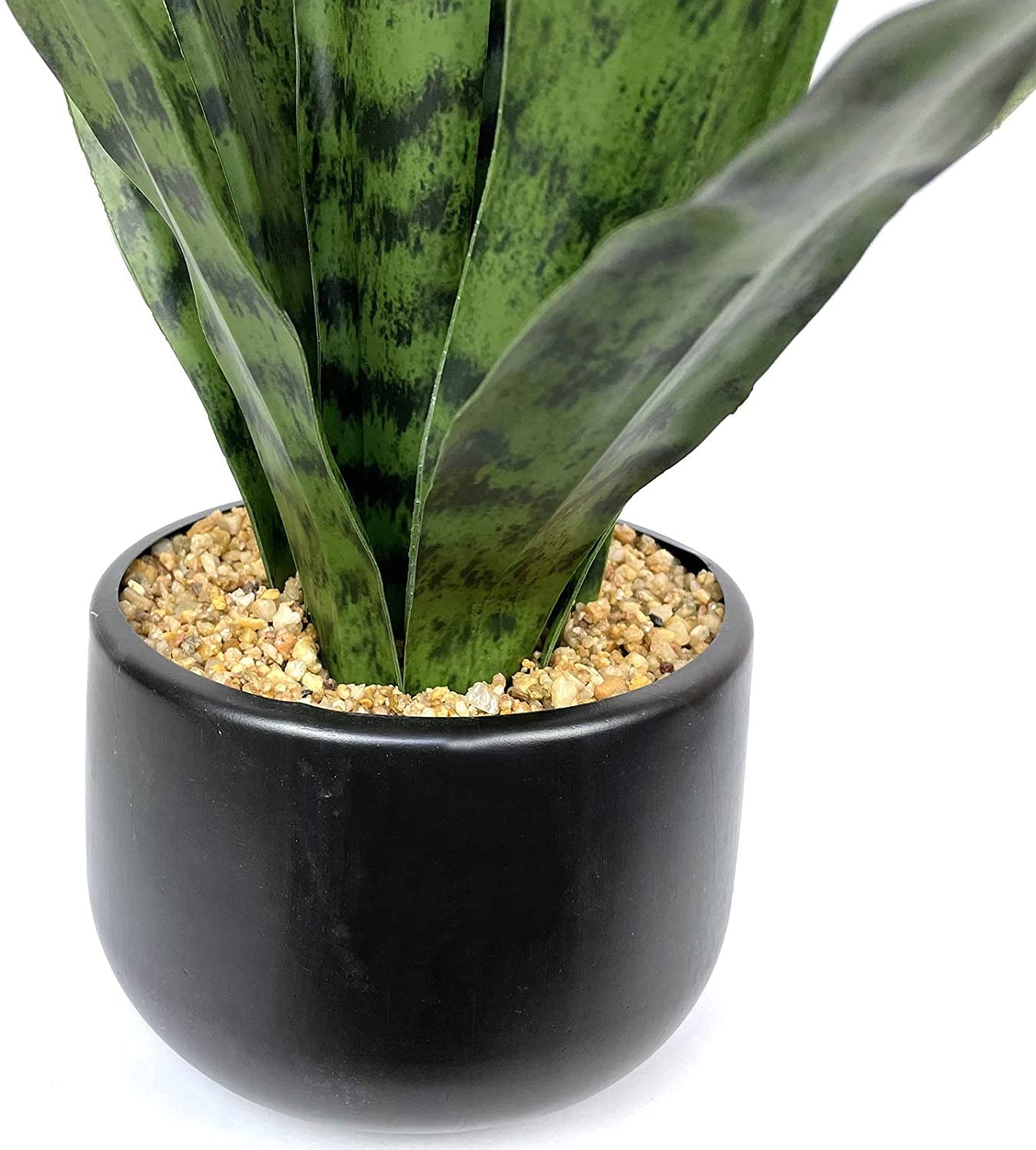 Artificial Snake Plant 22" Faux Agave Fake Sansevieria Artificial Potted Plants for Indoor and Outdoor Home Office Décor (White Pot)
