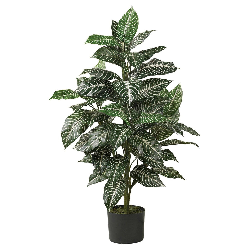 Nearly Natural 3ft. Zebra Artificial Plant in Pot