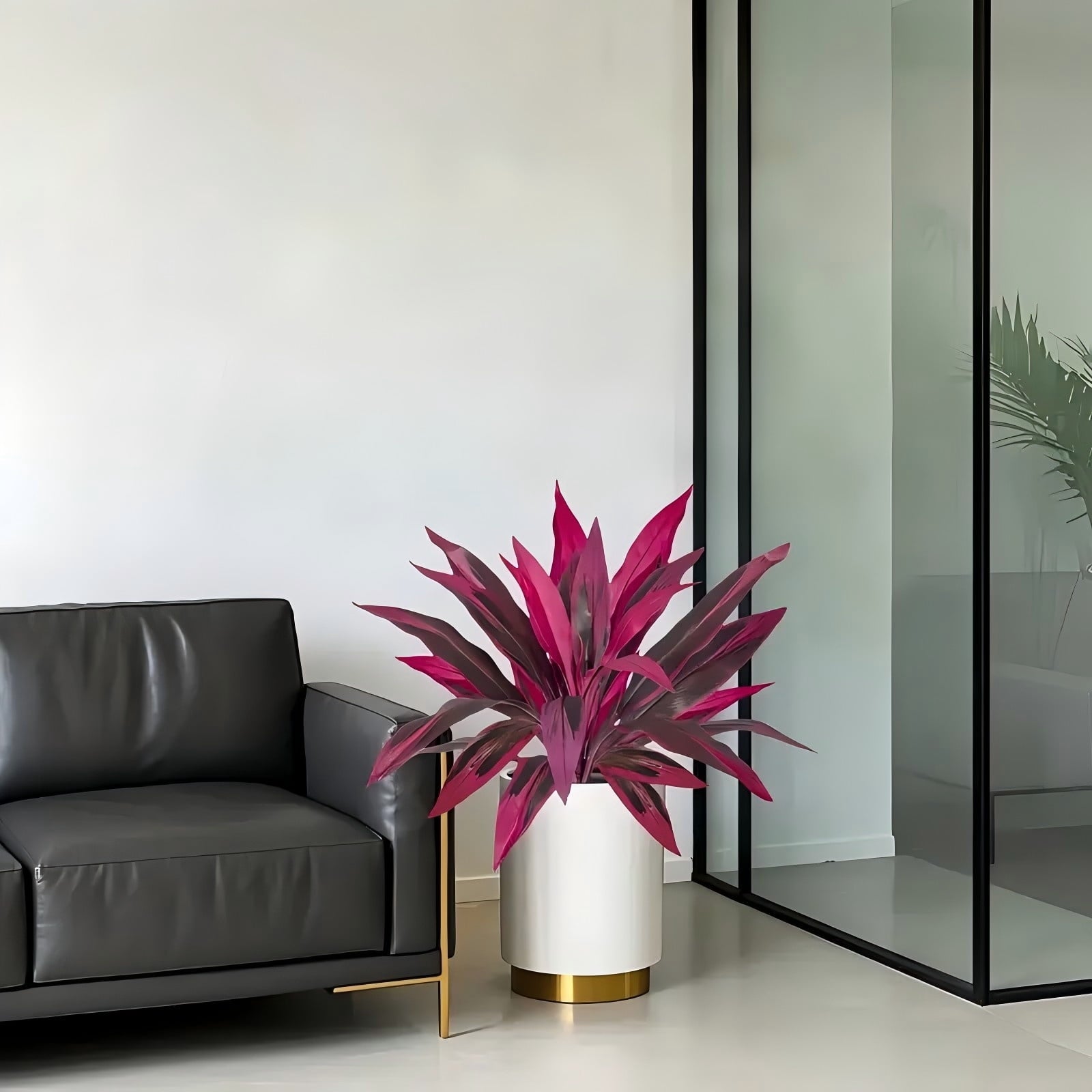 Boston Fern 2-Piece Set - Large Purple Artificial Plants for Courtyard Garden, Terrace, and Wedding Decorations, Versatile Use, No Flowerpot Included Decorative Fruit